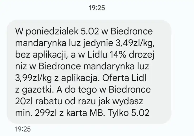 Beznadziejne SMS od Biedronki