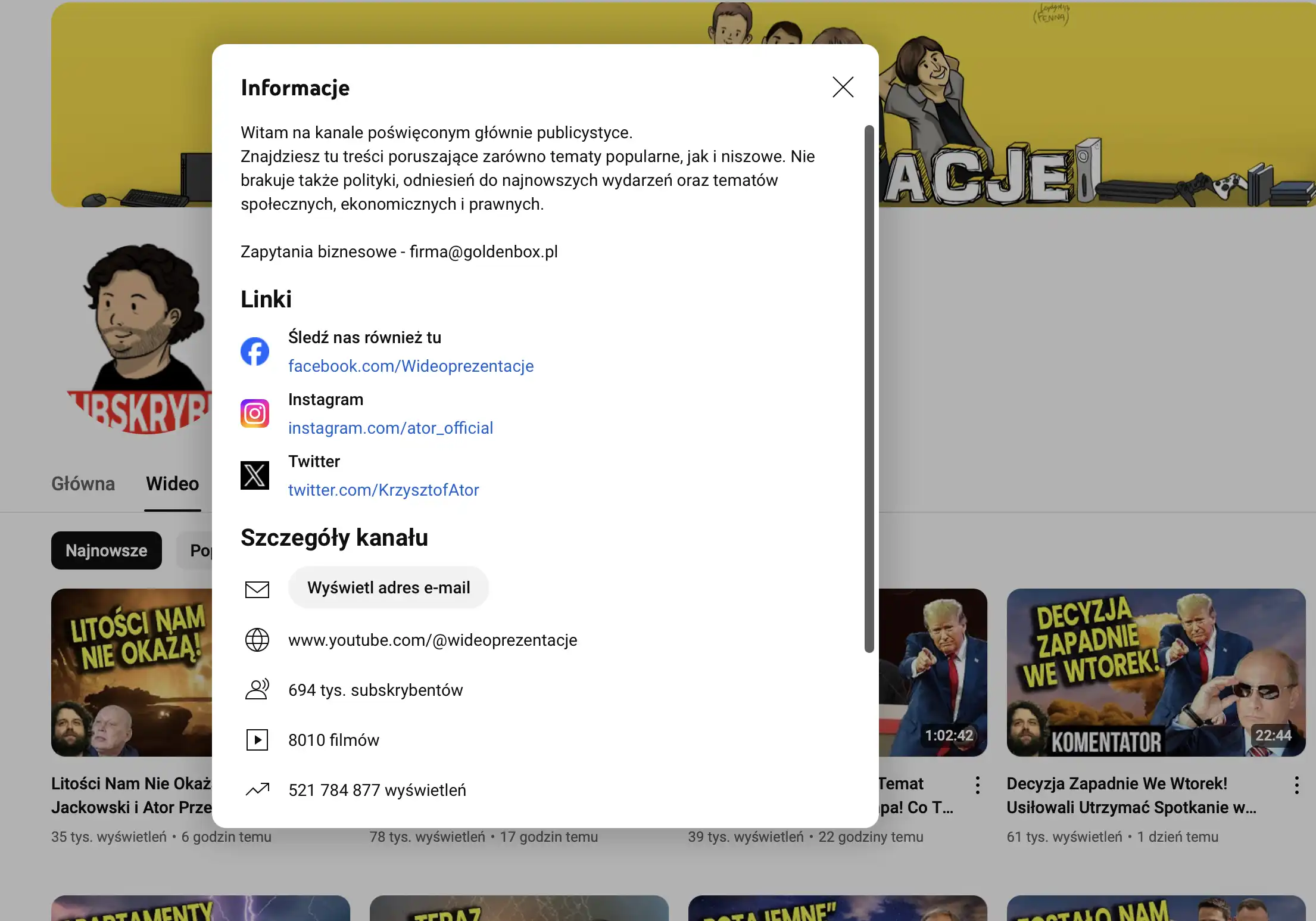 Ator - 8000 filmów na kanale