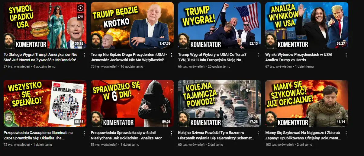 Filmy wrzucone w ciągu 24 godzin na kanał Wideoprezentacje