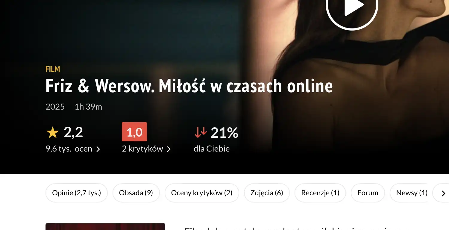 Ocena filmy Friza i Wersow w Filmewb